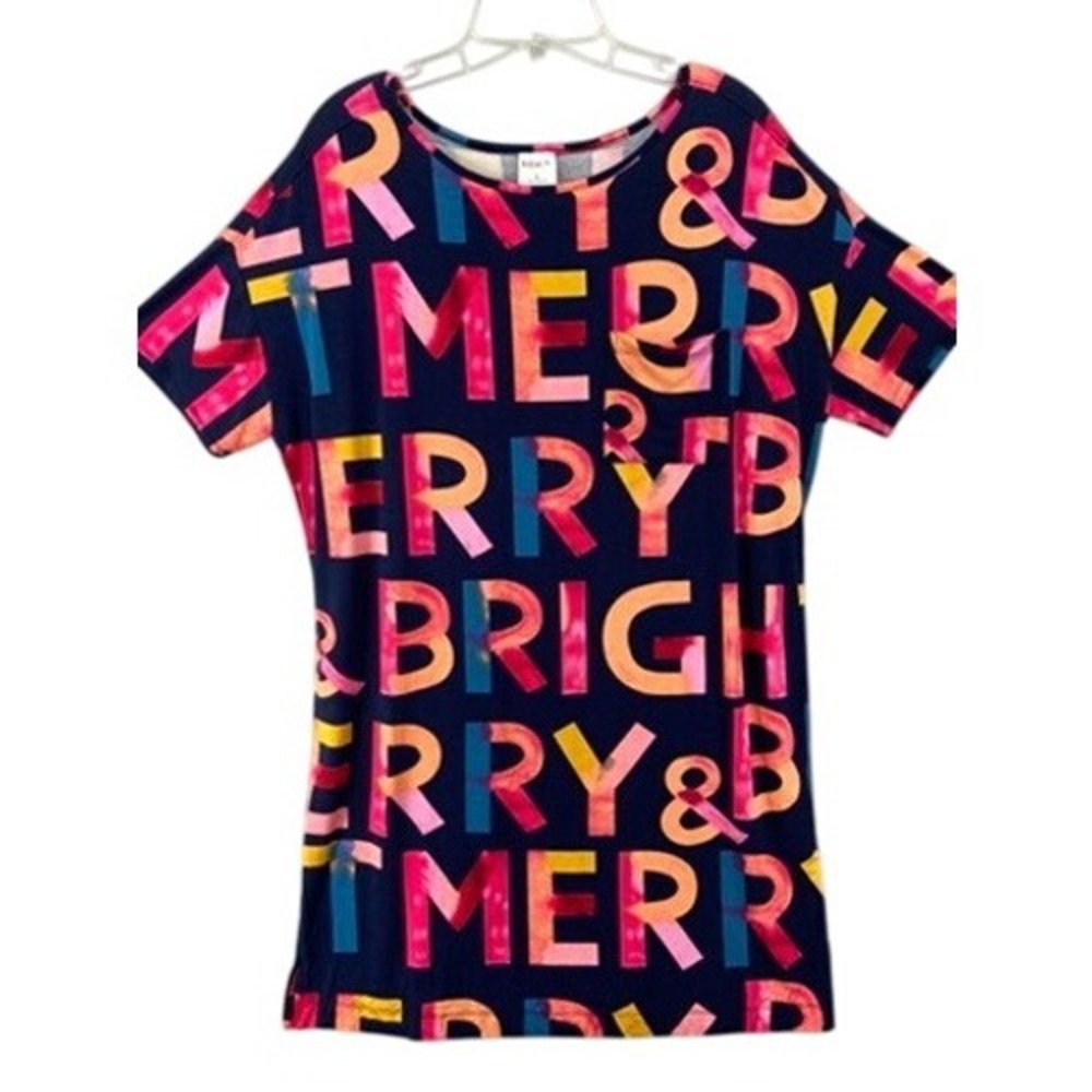 Soma Lounge Dress Bright Colorful Graphic Print Pocket Casual Comfy‎ Womens